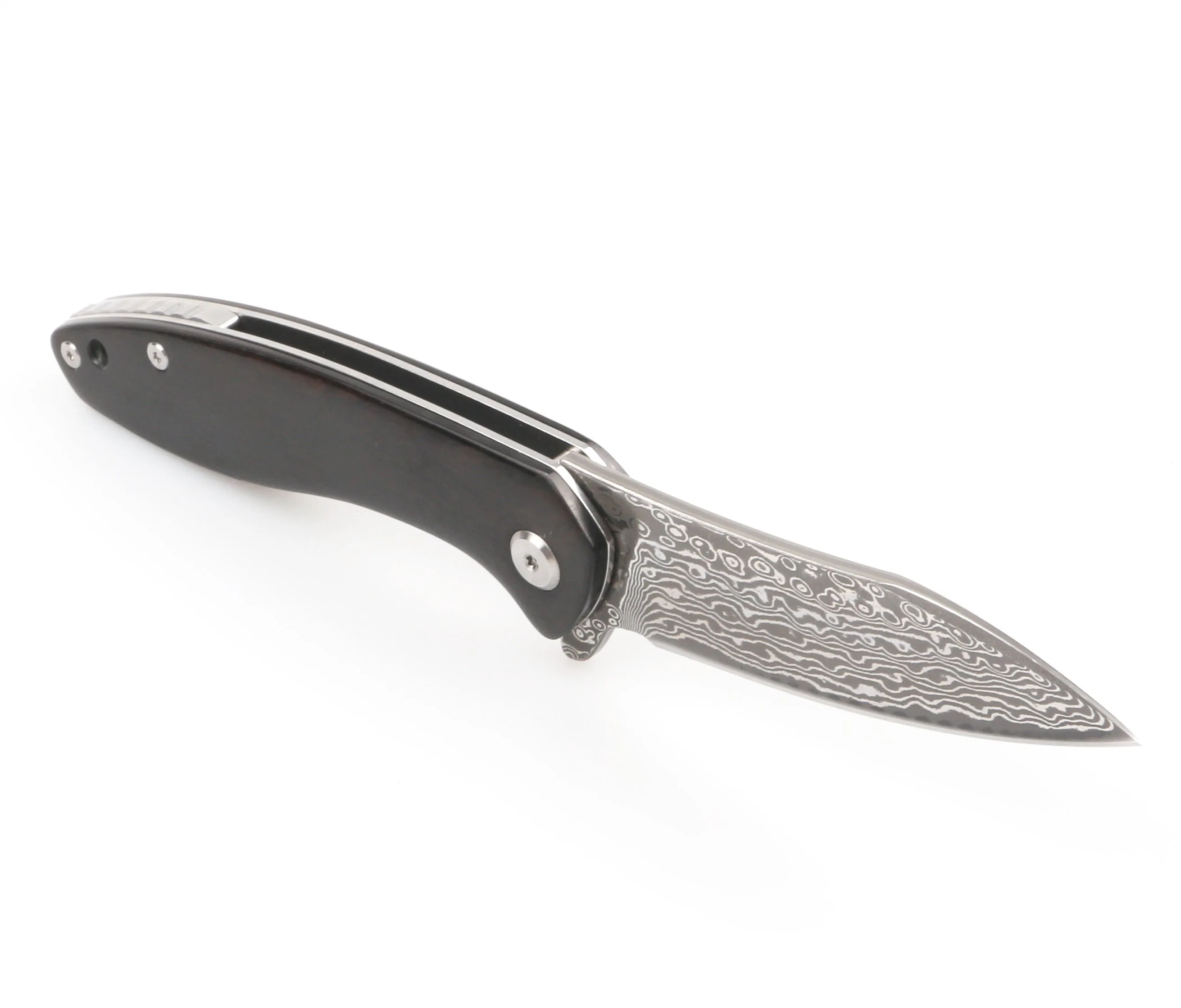 سكين جيب عالي الجودة من شفرة دمشق الفولاذية مع خشب أبنوسي المقبض (SE-K40)