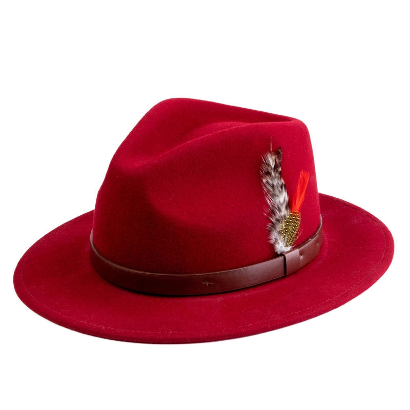 Wholesale/Supplier High quality/High cost performance  Fashion Winter Wide Brim Floppy Wool Felt Classical Jazz Fedora Hat