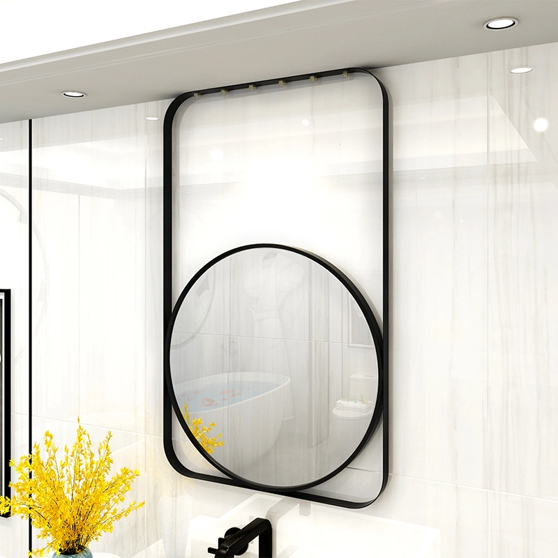 Gold with Touch Screen Suspended LED Cosmetic Mirror Metal Frame Bathroom Mirrors