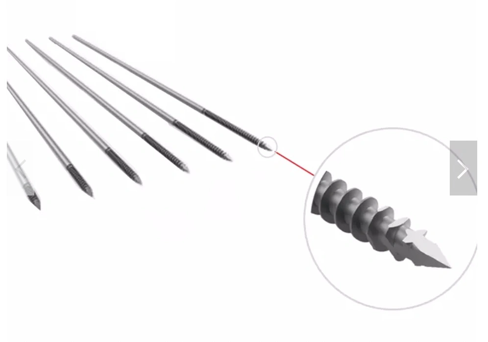 Titanium Bone Compression Metal Screw with Single Pointed and Threaded