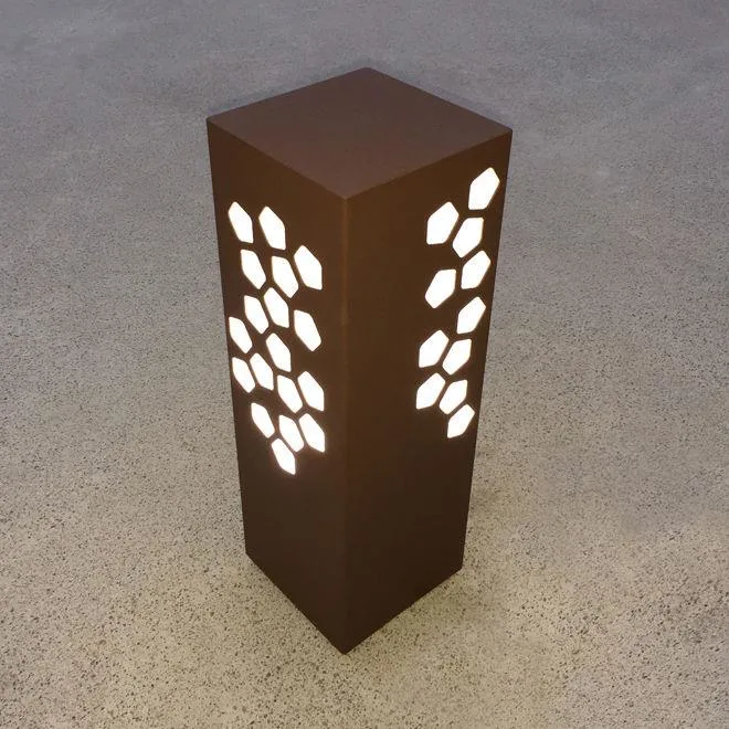 Outdoor Landschaftsbau Metall Garten Bollard Lichter Rust Corten Stahl LED Lampe