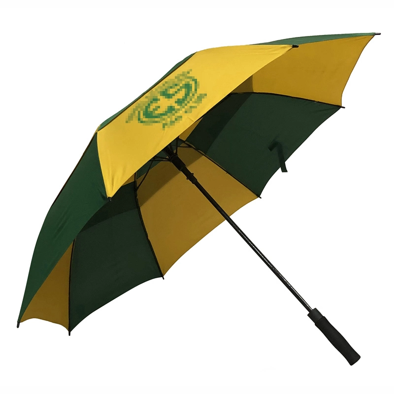 High/Premium Quality Luxury Fiberglass Vented Weatherproof Windproof Golf Umbrella for Men/Adult with Custom Logo