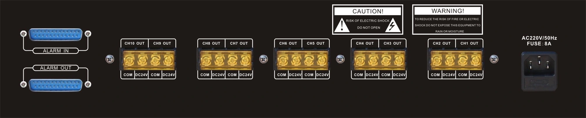 PA System Emergency 24V Replay Outout, Auto 24V Reply to Volume Control to Override Bgm System in Case of Fire Alarm.