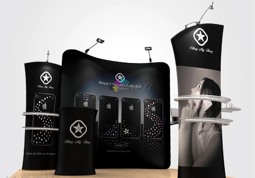 Combined Tube POPup Booth Tention Fabric Exhibition Display