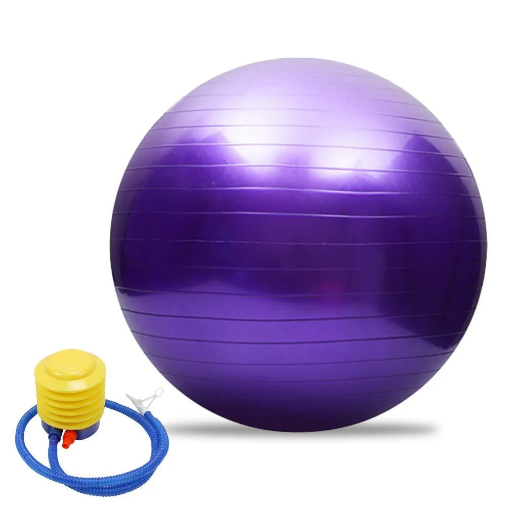 Impressão grossista Swiss Ball Anti Burst Logotipo personalizado fabricante 65cm Ginásio Bola com esfera de exercício da Bomba