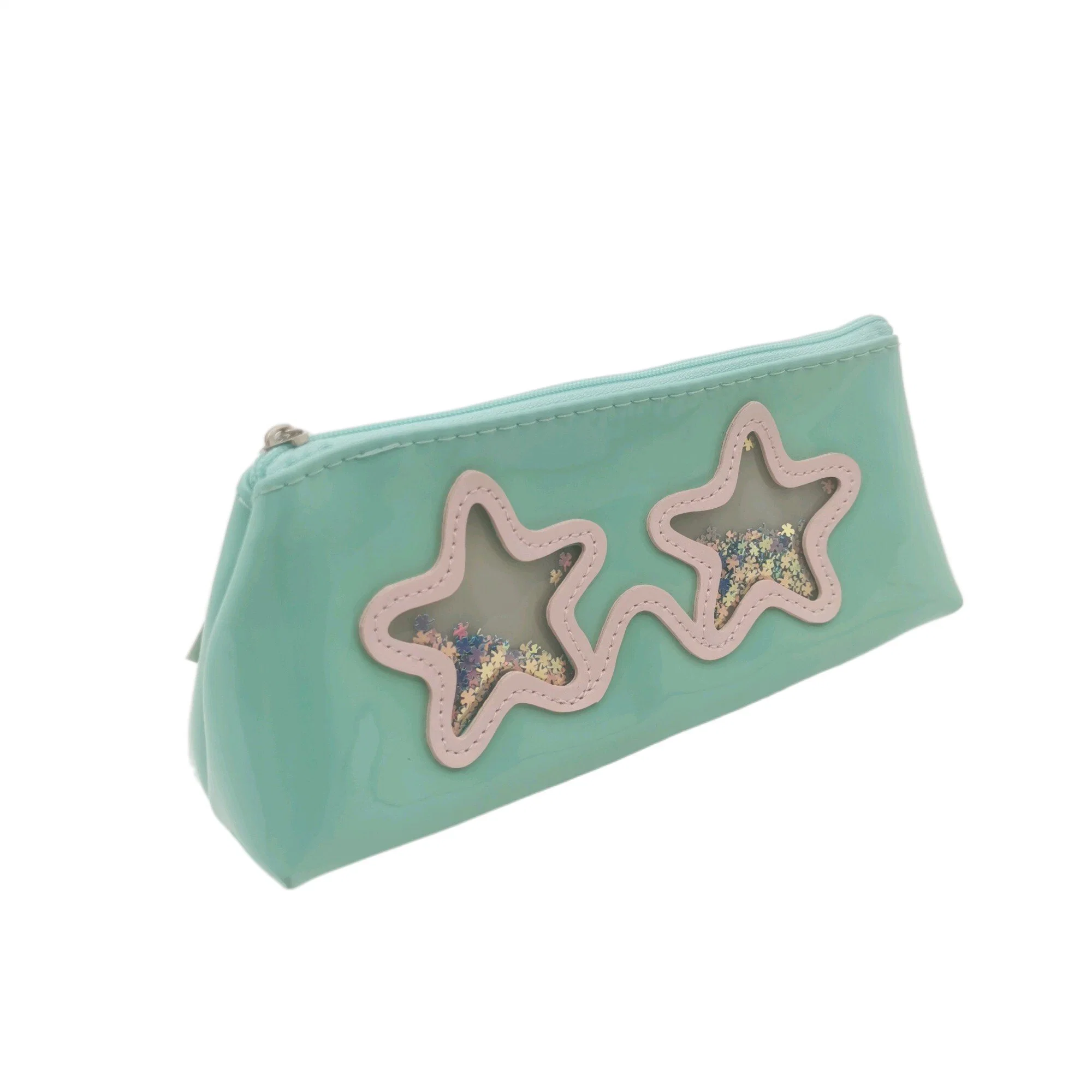 Green Sand Star Macaron PVC Pencil Bag Stationery Bag