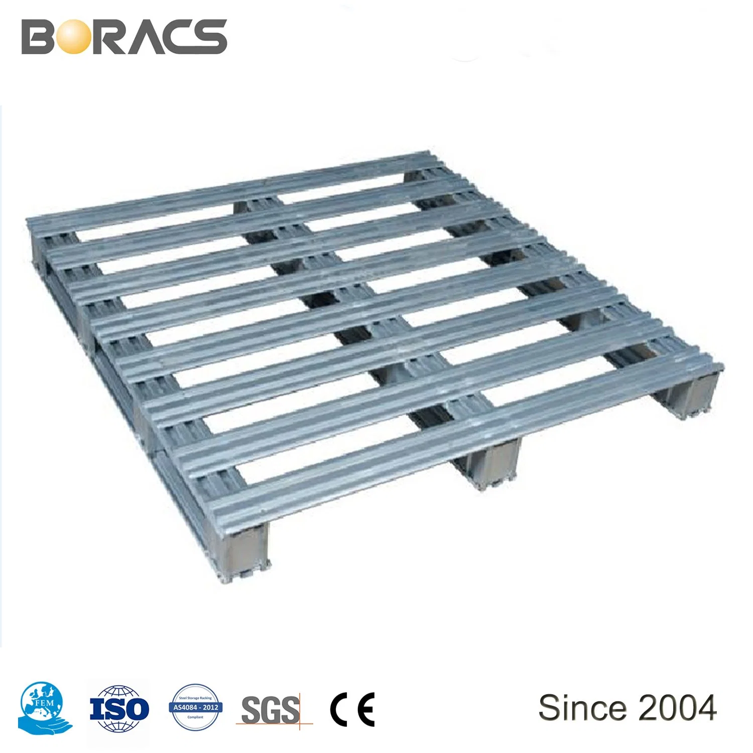 Robuste 4-polige Einstiegstyp und Rack mit einfacher Ausführung Verwenden Sie Standard Durable Single Face Pallet Steel verstärkte Fabrik für Rack Pallet Steel