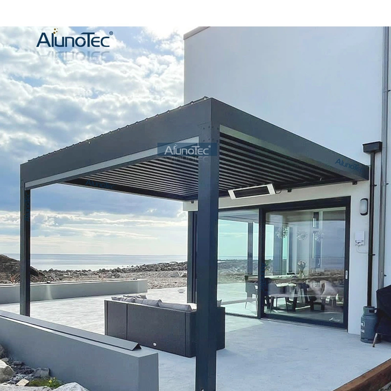 AlunoTec extérieur étanche automatique aluminium Pergola système de toiture de pergola Gazebo Bévue bioclimatique de Pergolas