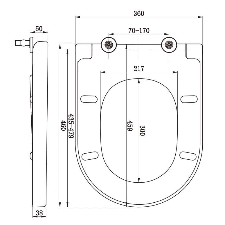 European Duroplast Easy Install Toilet Seat, U-Shape, Sanitary Accessory (Ap108)