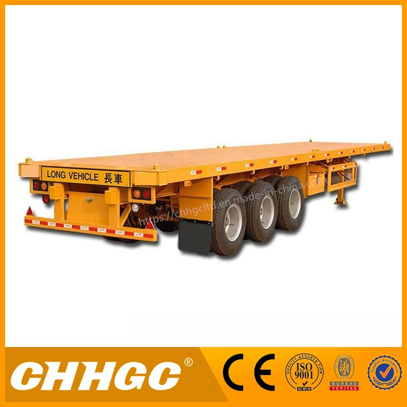 Contenedor de 40 pies de cama plana Semi-Trailer / Bogie Remolque con suspensión