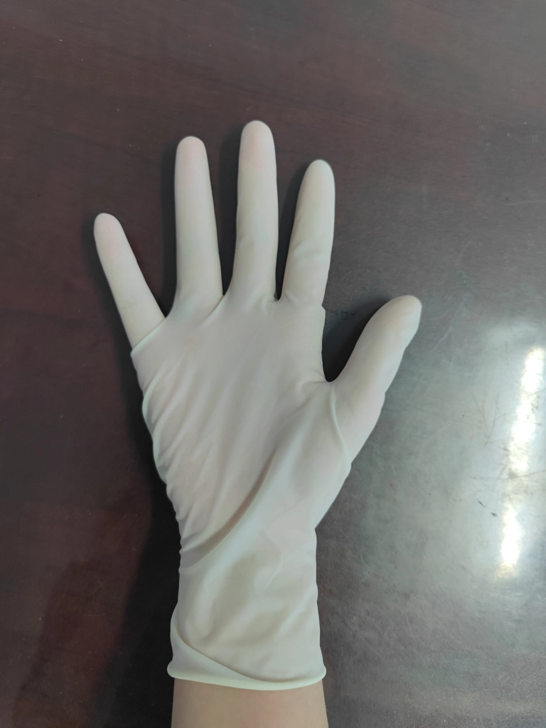 Einweg Latex Untersuchung Latex OP-Handschuhe medizinische Qualität gepudert oder Pulver frei für Arzt verwenden