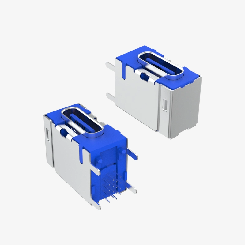 USB Type C R/A Socket 16 Pin DIP, Side Entry Waterproof Electrical Connections