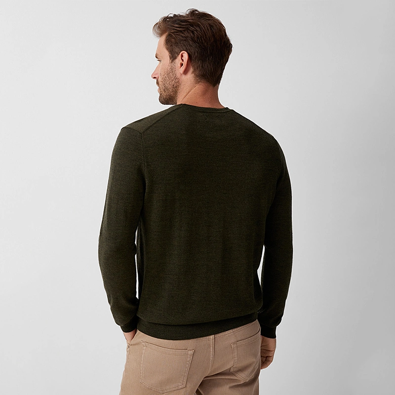Men's Supersoft Long-Sleeve Wool Knitted Crewneck Sweater