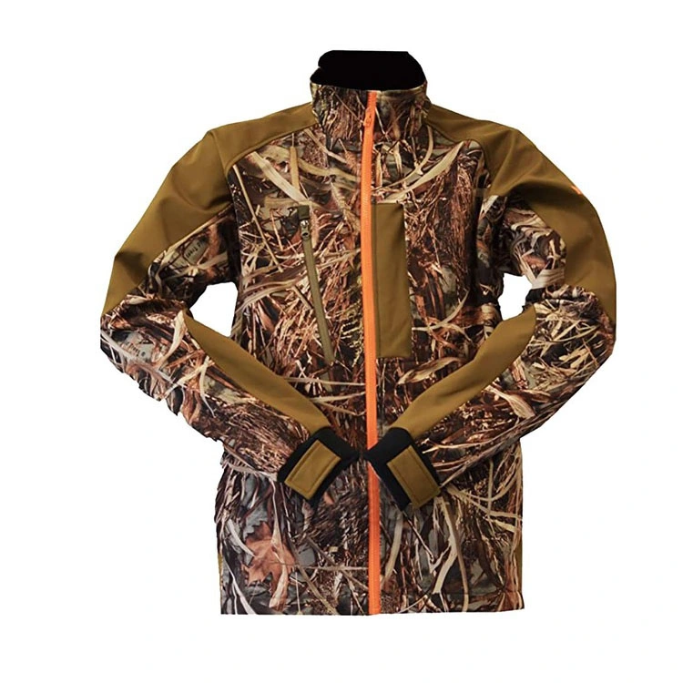 Mens Winter Camouflage Hunting Zip up Softshell Waterproof Jackets