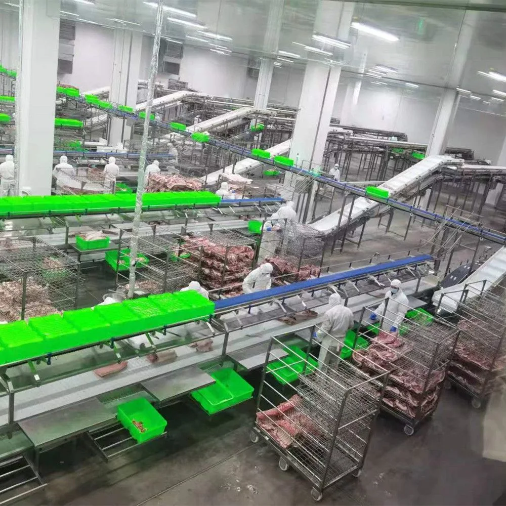 Beef Meat Trimming Conveyor Line in Slaughter House