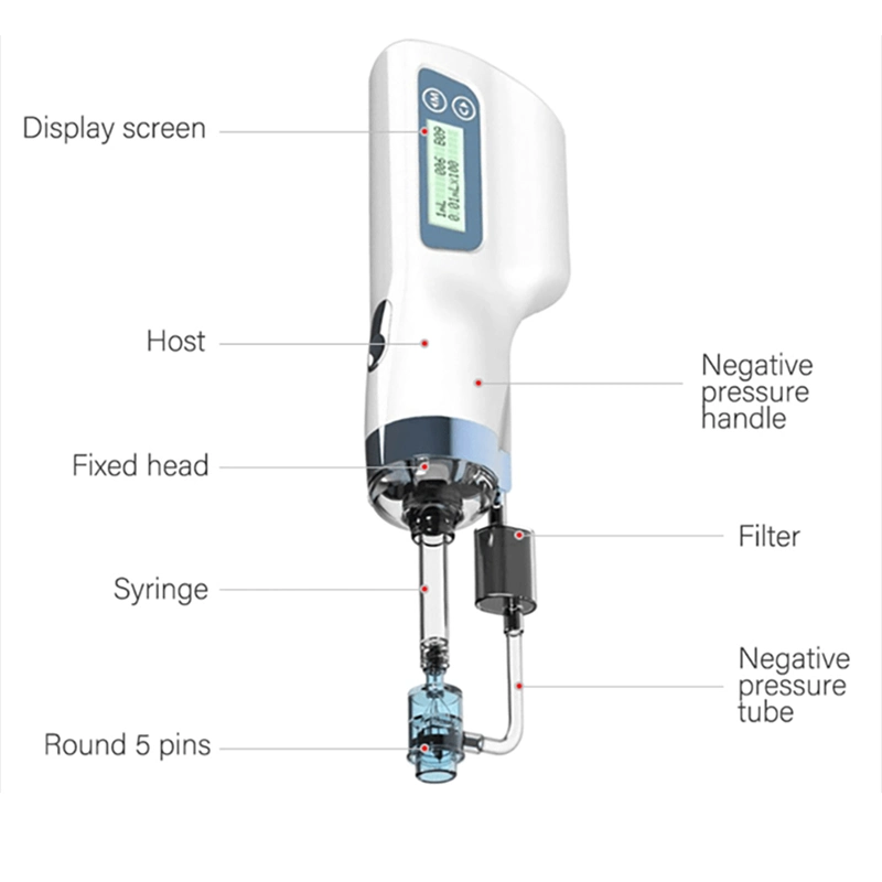 Belleza Cuidado de la piel Terapia Derma inyector de cristal facial pistola de mesoterapia