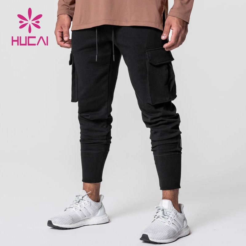 Private Label OEM Fabrik Anzug Seite Reißverschluss Tasche Sweatpants Custom Herren Jogginghose