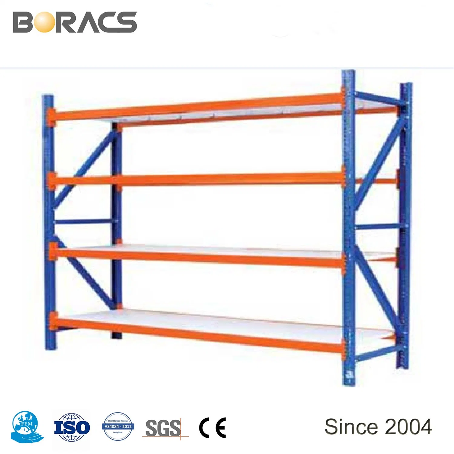 Étagères de stockage à longue portée OEM populaires pour entrepôts industriels de service moyen / Rayonnages de stockage / Étagères en acier