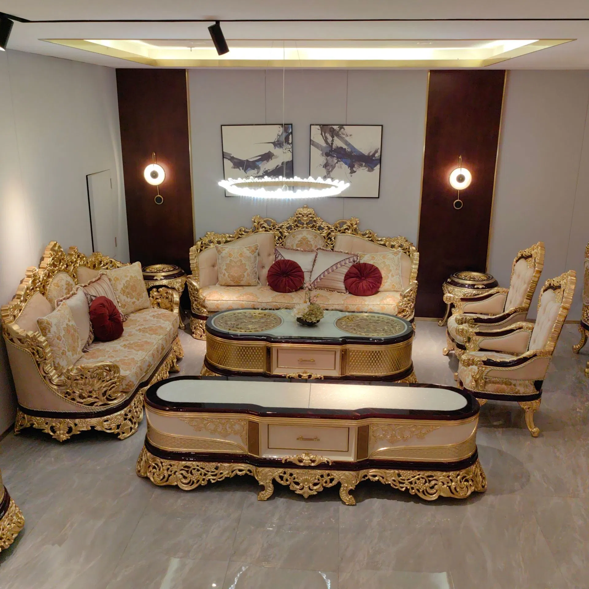 Holz geschnitzt Luxus Französisch Möbel Stoff Sofa in Optional Sofa Sitze und Möbel Farbe