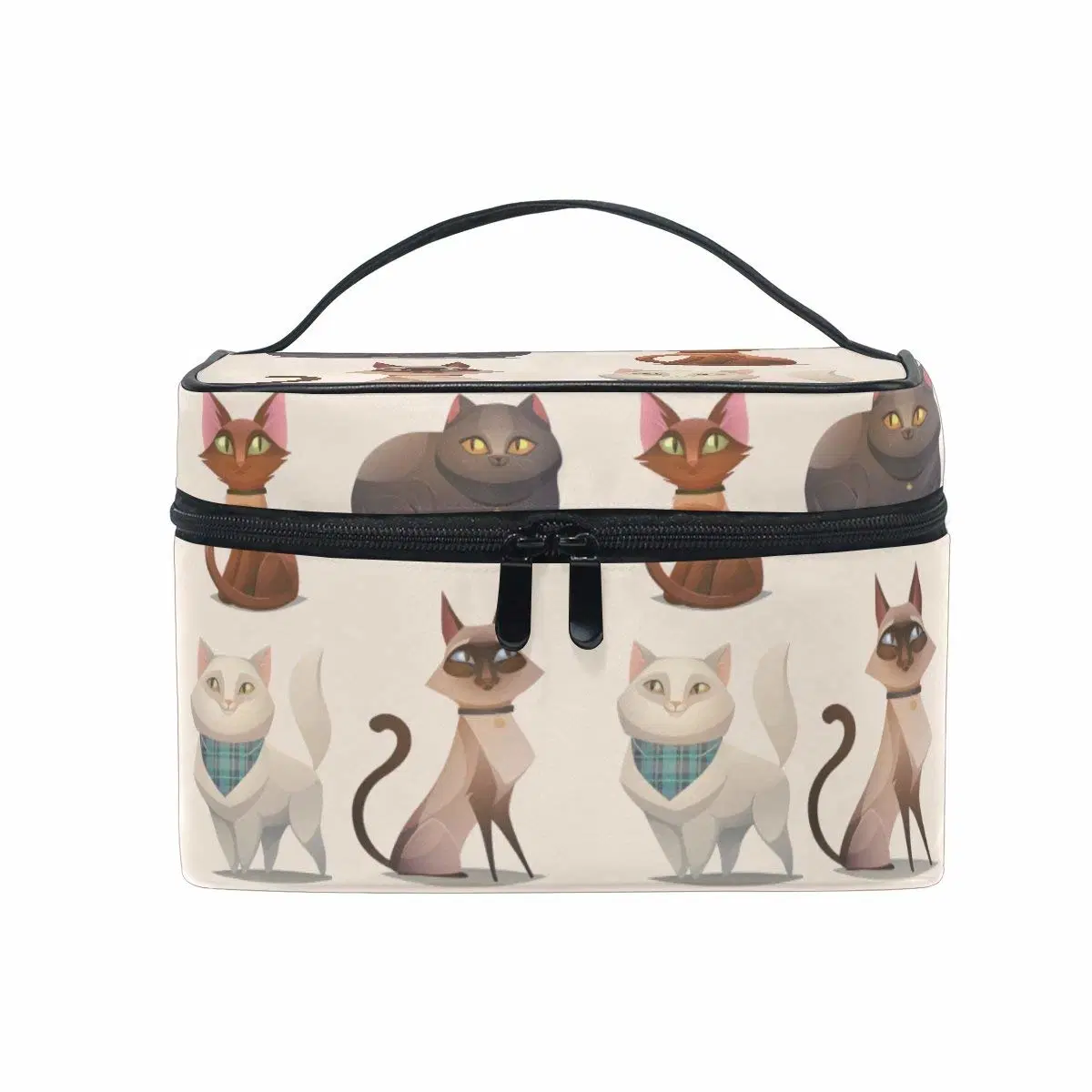 Travel Makeup Bags Four Cartoon Cat Cosmetic Bags Organizer Train Case Toiletry Make up Pouch Multicolor
