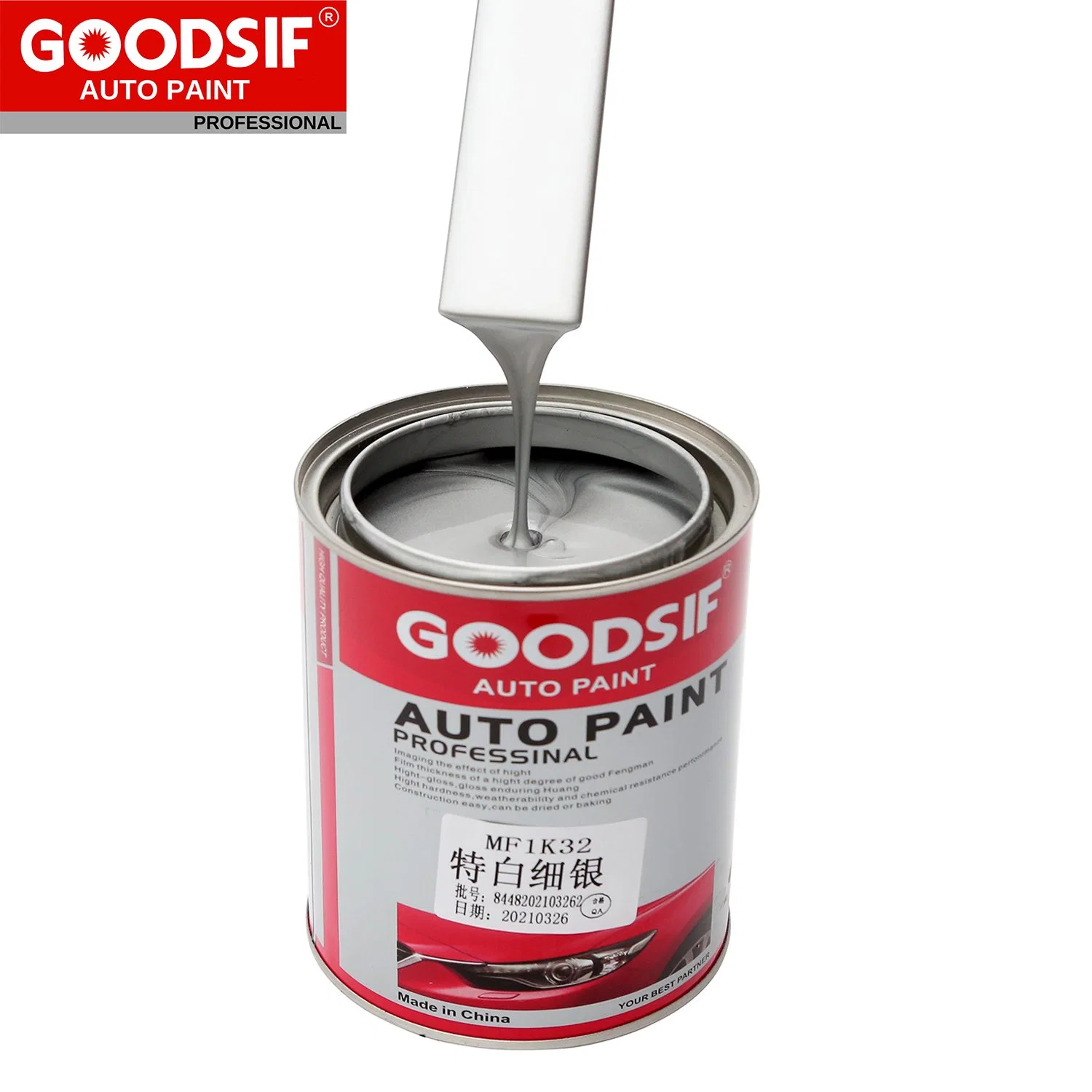 Goodsif 1K Automotive Coating Color Series 2K Clear Coat Hardener Thinner Kit Car Paint Manufacture Hot Sale Auto Paint