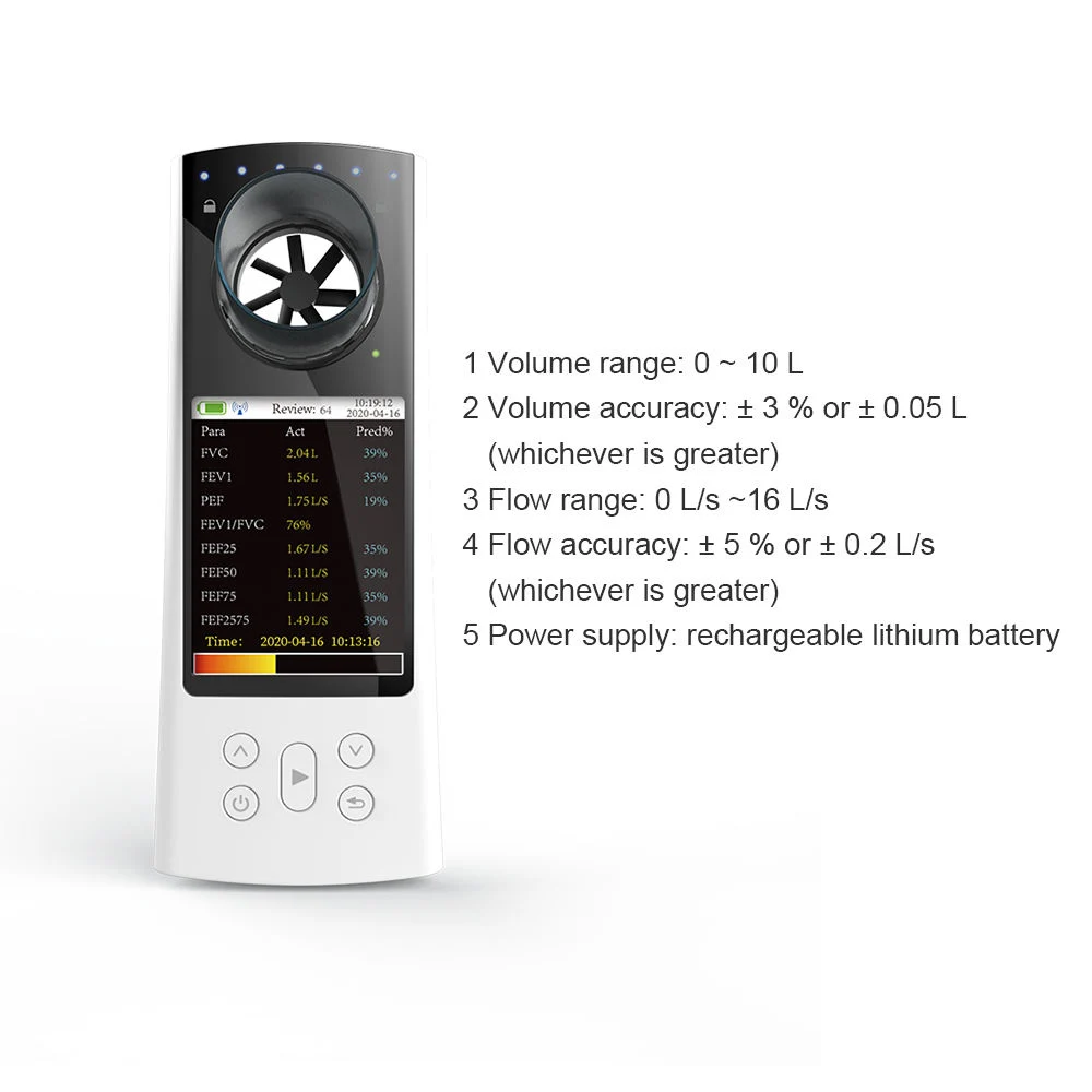 Color Display Spirometer USB Oc Software Spirometry Lung Volumetric Device