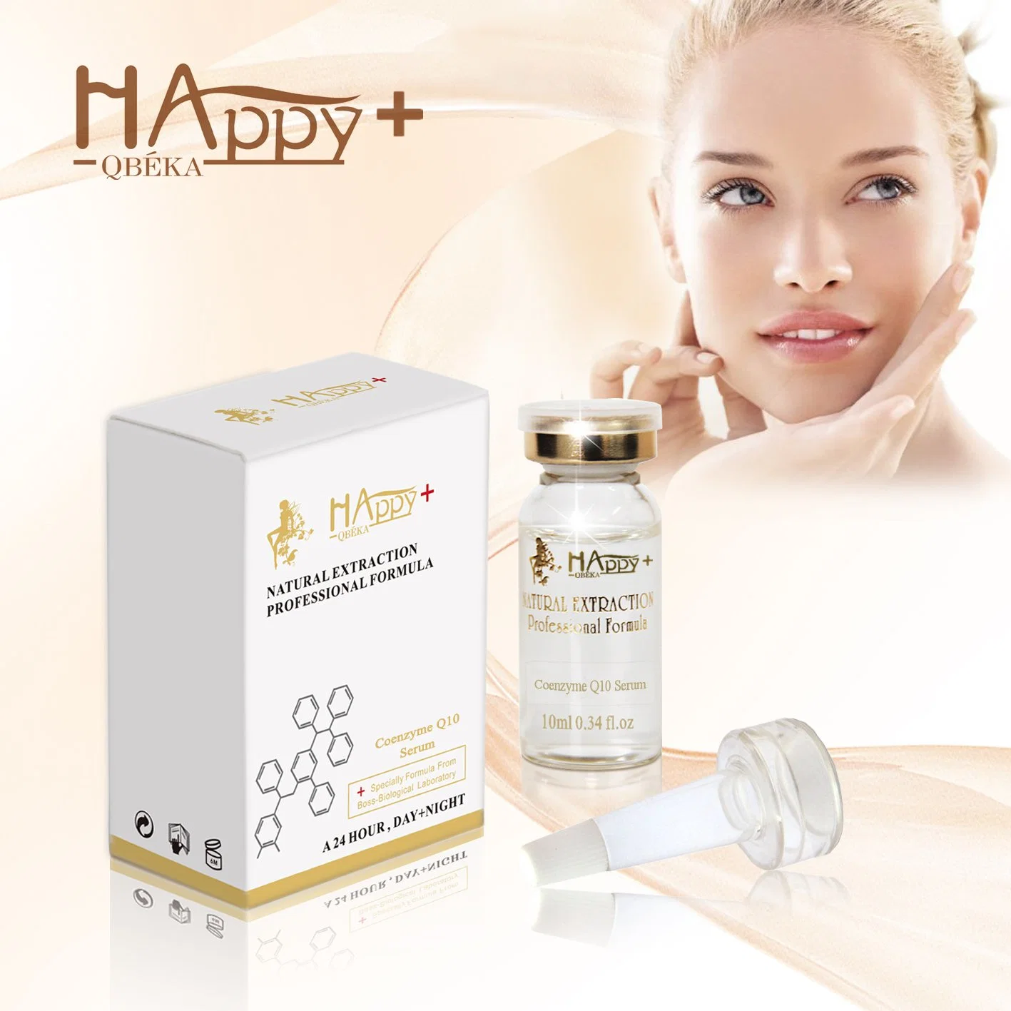 OEM Cosmetic Factory Price Happy+ Coenzyme Q10 Anti-Aging Serum