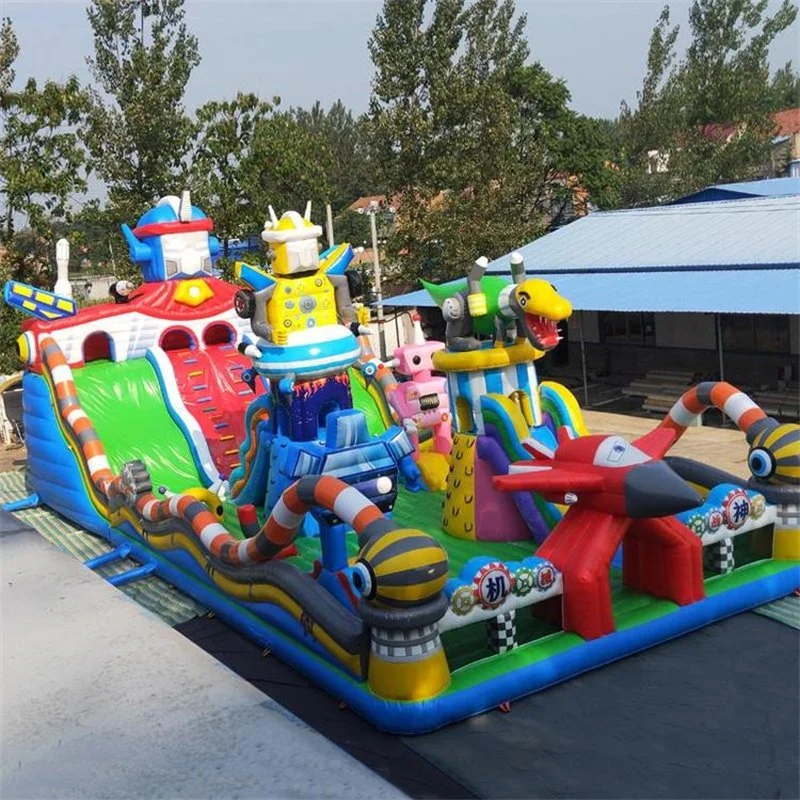 Big Inflatable Castle Fun City Amusement Park Bouncy Castle Toy with Slide for Kids Inflatable Castle