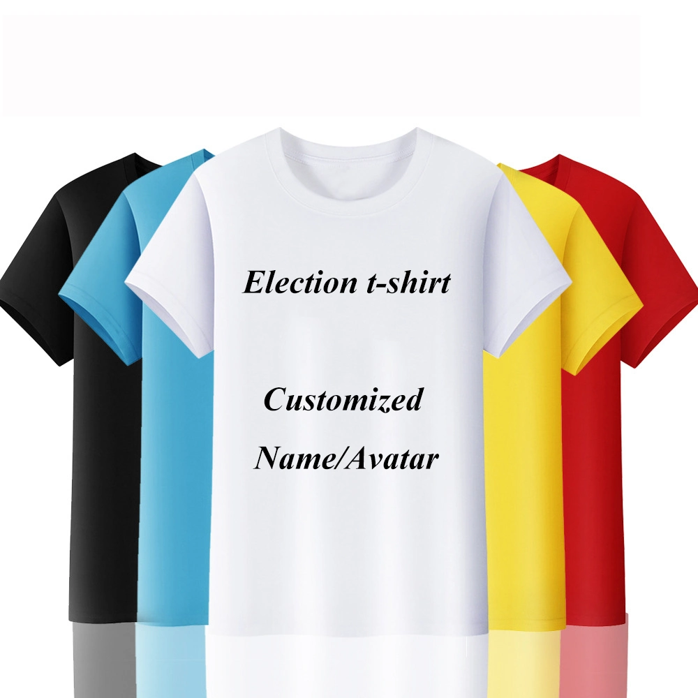 100% Cotton O Neck Casual High Quality 140GSM Plain Blank Election Promotional Advertising White T Shirts