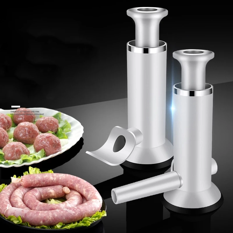 Máquina de enchimento de enchedor de salsicha com logotipo personalizado ferramenta de máquina de criação de Meatball plástico Processadores de comida Manual Ferramentas de cozinha em casa Máquina de fazer salsicha