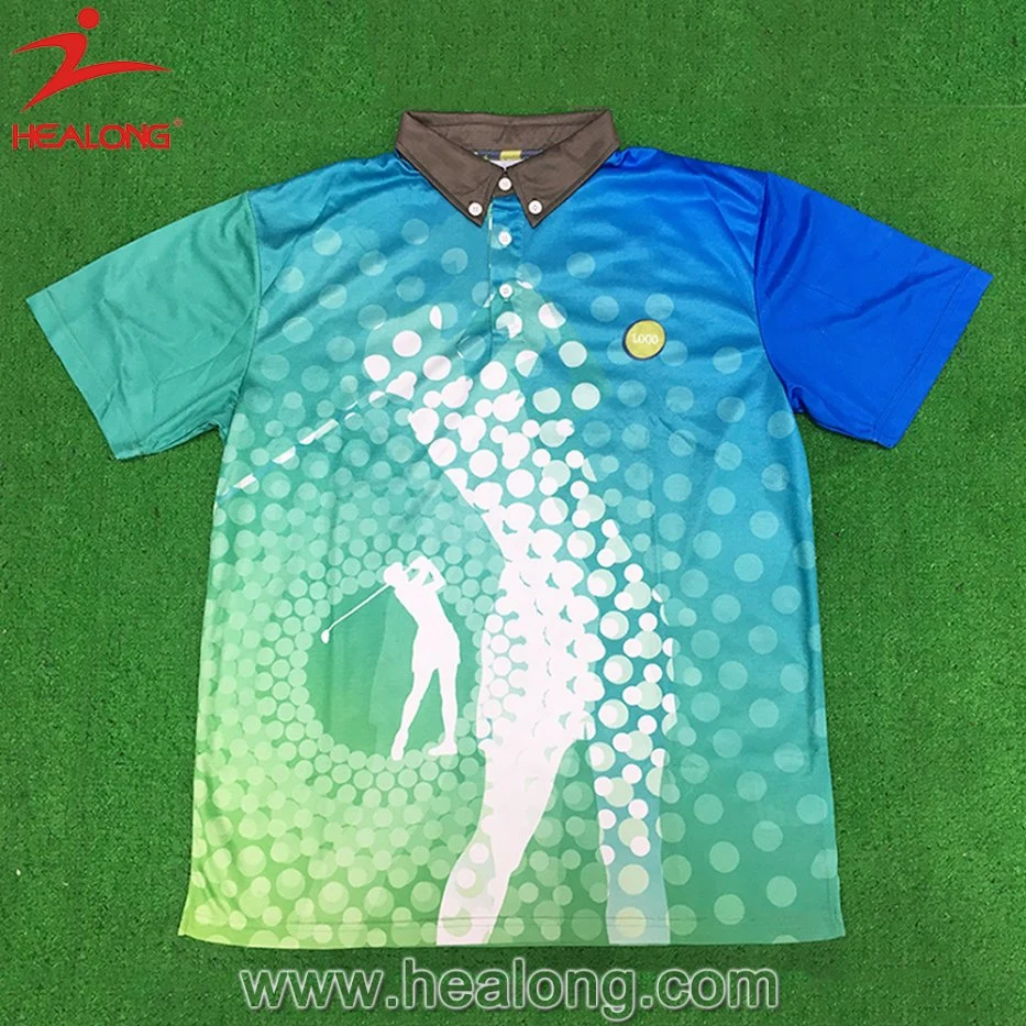 Healong China Free Design Clothing Sublimation Custom Polo Shirts for Sale