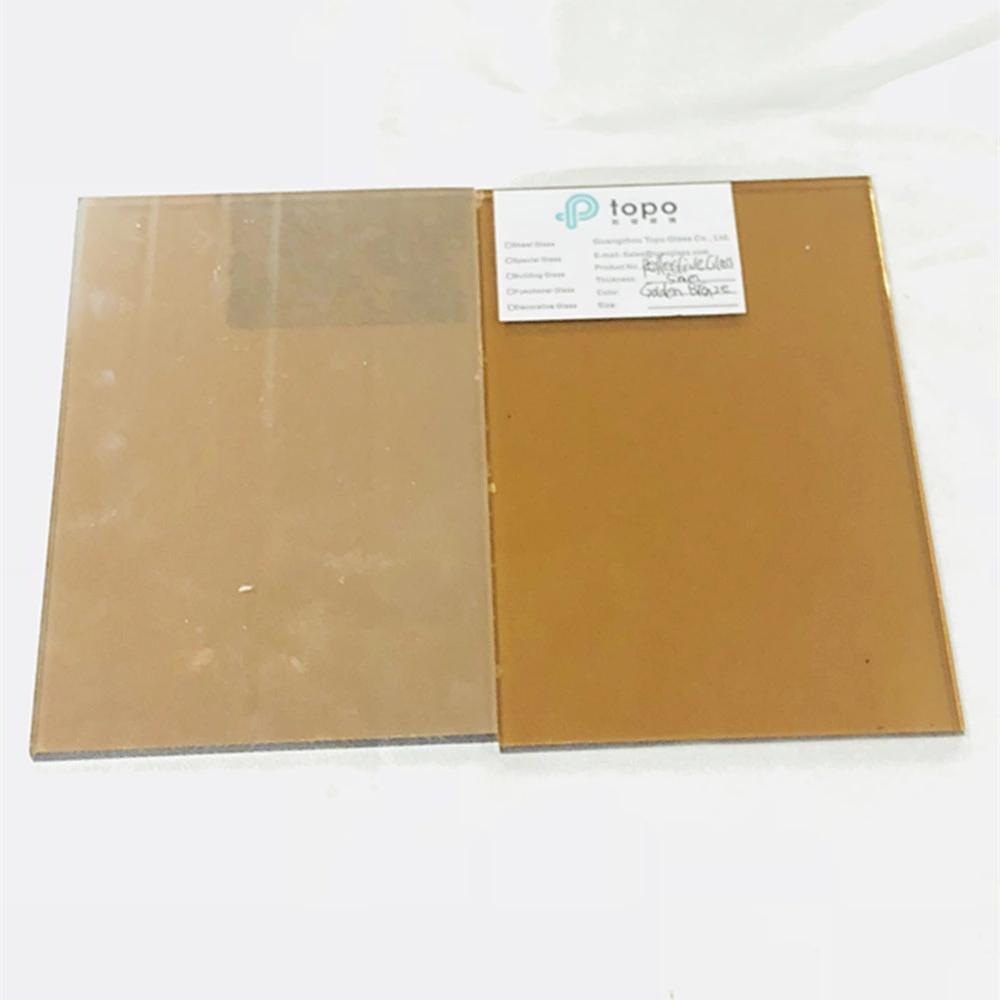 4mm 5mm 6mm 8mm 10mm 12mm Golden Bronze Building Coated Reflective Glass for Samples (R-GB)