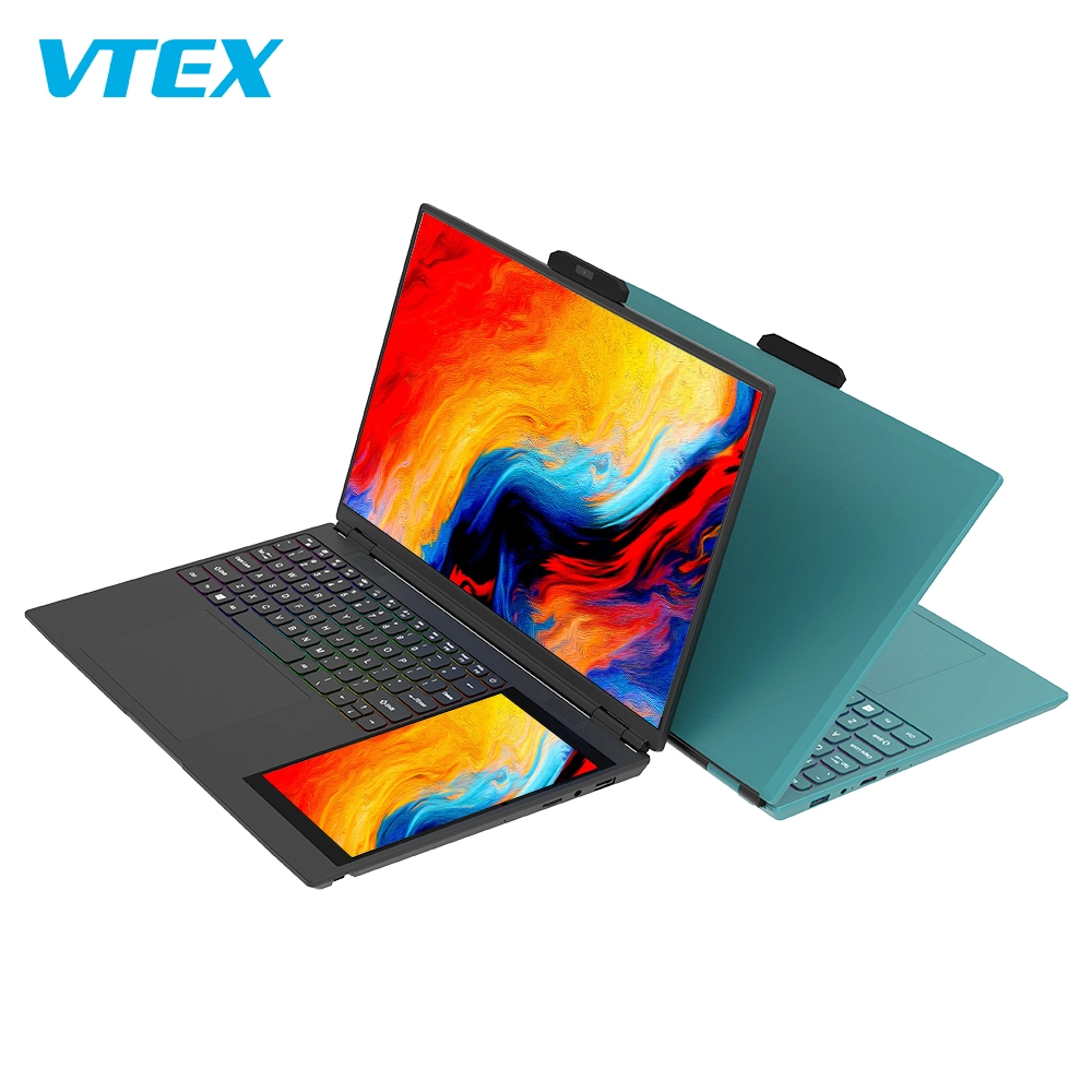 Vtex Dual Screen Laptops 15.6inch +7&rdquor; Capacitive Touch Screen 10th Generation Core I7 Dual Graphic Card Gaming Laptop Computer I7