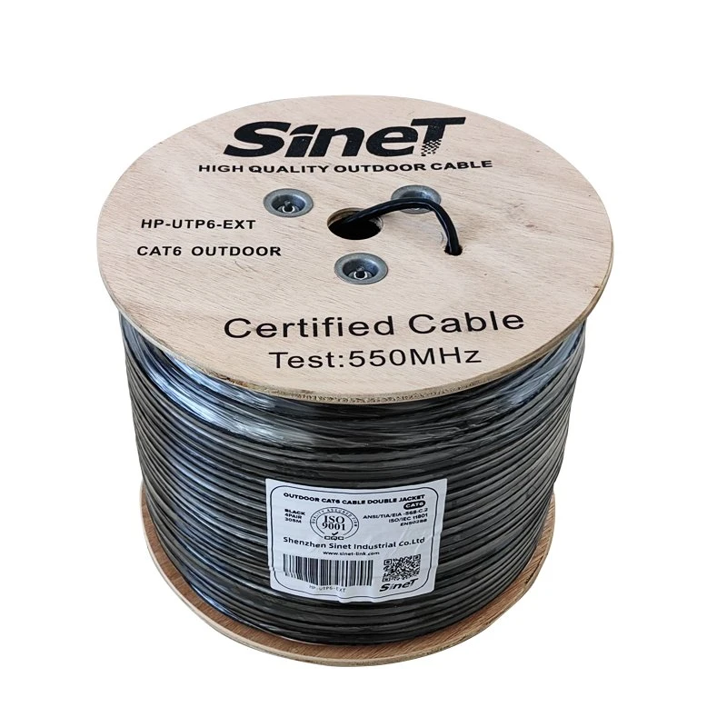 Waterproof Outdoor UTP Ethernet LAN CAT6 Cable 550MHz