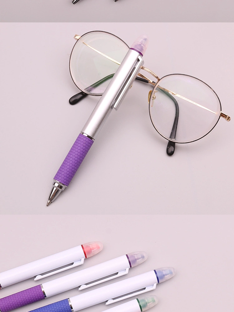 Wholesale/Supplier Promotional 2 in 1 Ball Pen with Highlighter Marker for School and Office