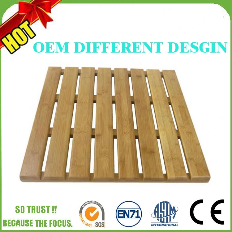 Rutschfeste Anti-Rutsch Badezimmer Dusche Boden Massiv Natürliche Quadrat Holz Bambus Teppich SPA Auto Boden Gummi PVC Yoga Sauna Bad Mat