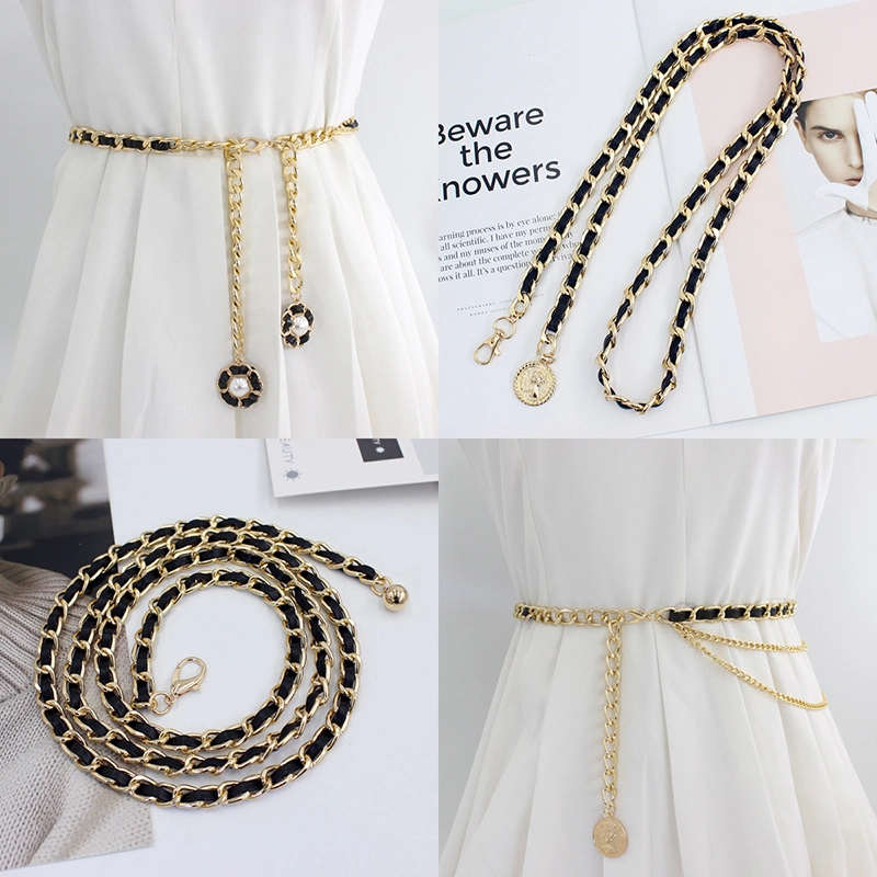 Thick Chain Hanging Gold Coin Fashion Skirt Waist Chain Female Decorative Dress Classic Belt Sweater Belt Bc22026