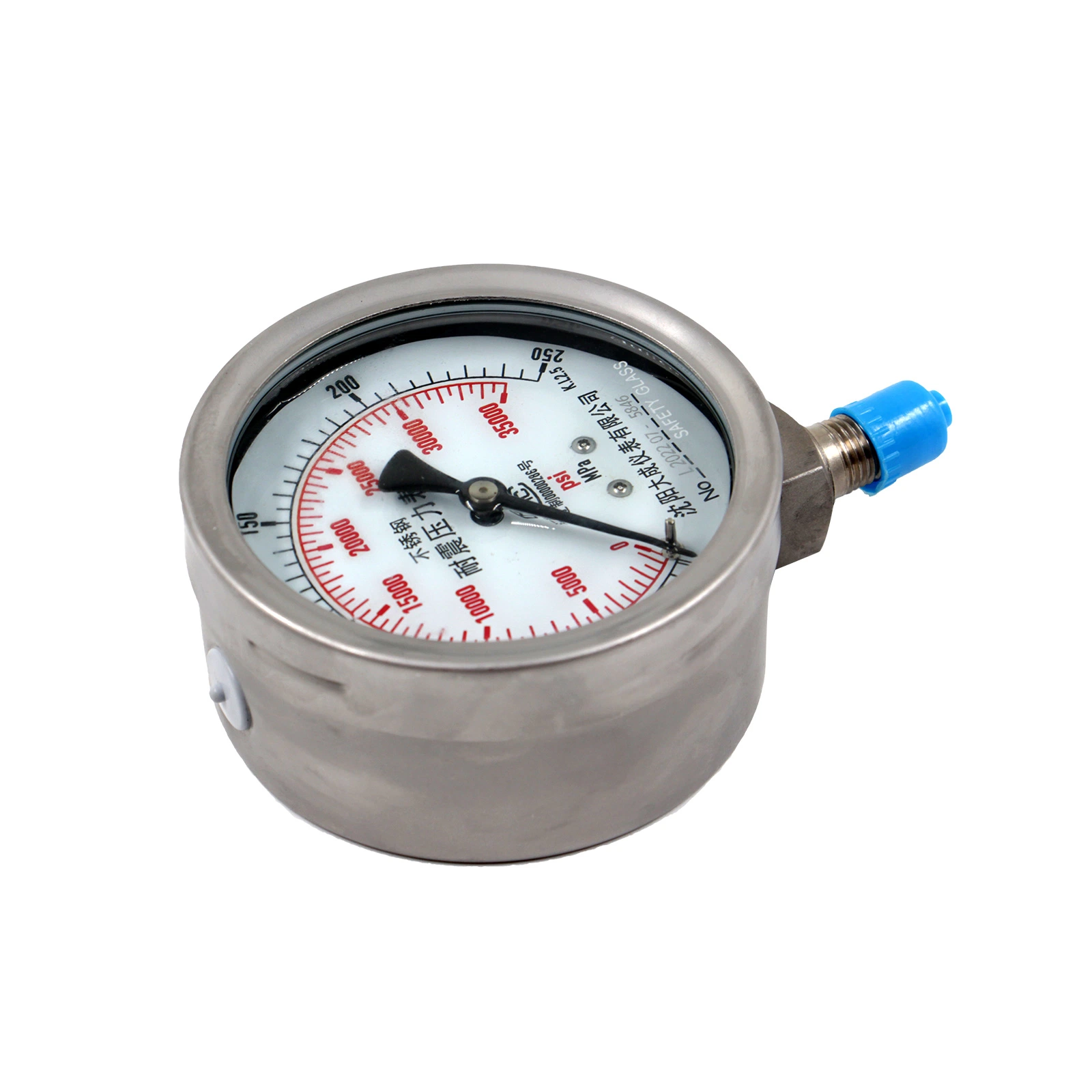 Hot Sells Good Quality 2500bar High Pressure Gauge 250MPa Stainless Steel High Pressure Shockproof Pressure Gauge