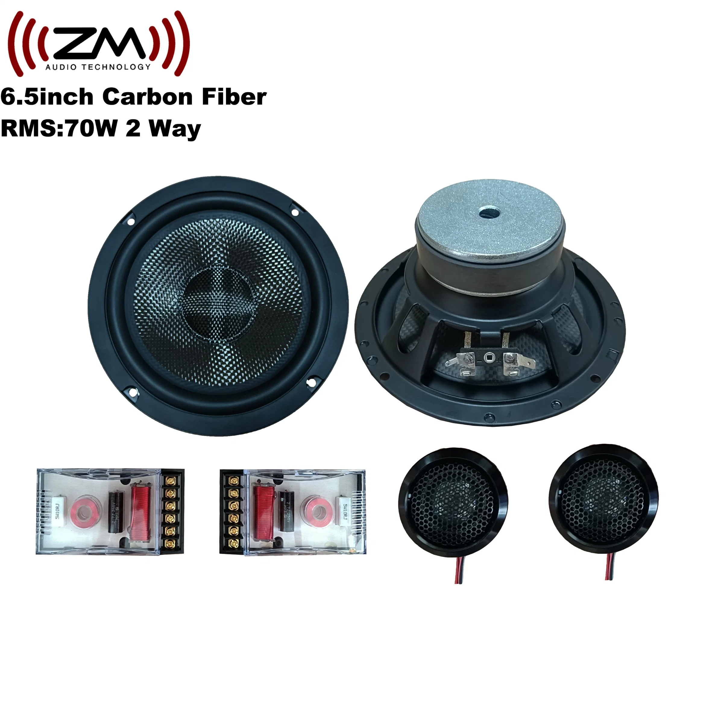 2 Way Component Car Speakers Set Audio Music System