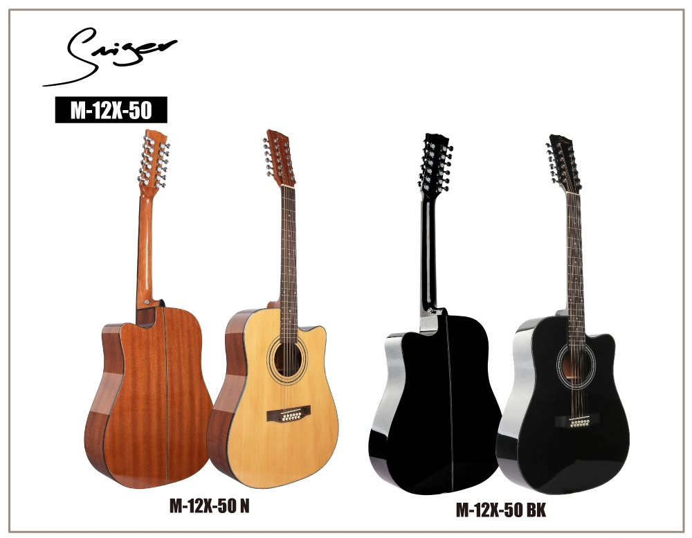 12 Strings Custom Acoustic Guitar China Factory Wholesale Guitar Electric Acoustic