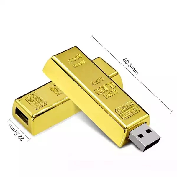 Electronic Gadgets Gold Bar USB Flash Drive Bulk Cheap Memorias USB Stick Pen Drives 128GB
