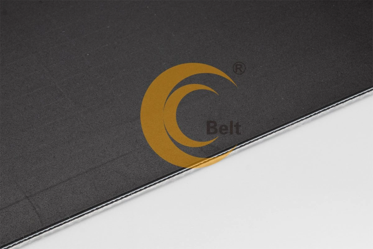 Black PVC conveyor belt for logistics with low noise fabric, airport luggage belts