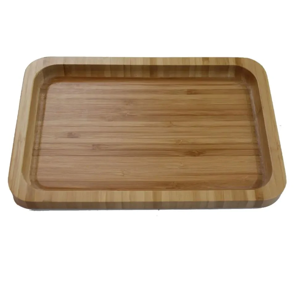 Whosale Rectangle Thick Unique Bamboo Fruit Nut Serving Tray for Hotel Kitchen