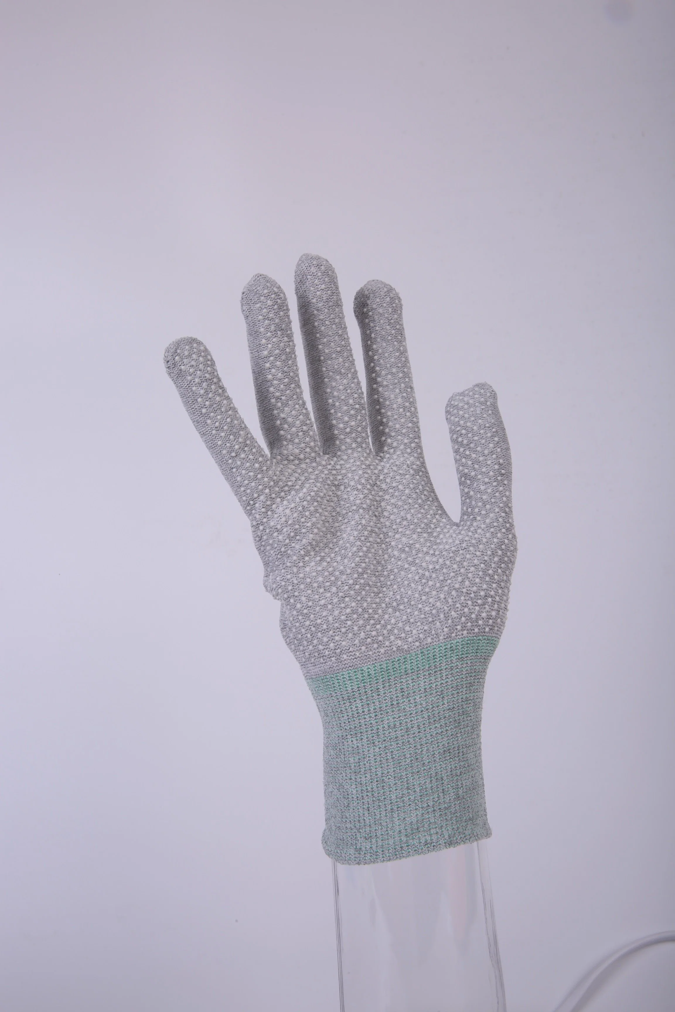 Gants tricotés anti-statiques et résistants à la poussière, revêtement pu, paume en carbone Gants en fibre