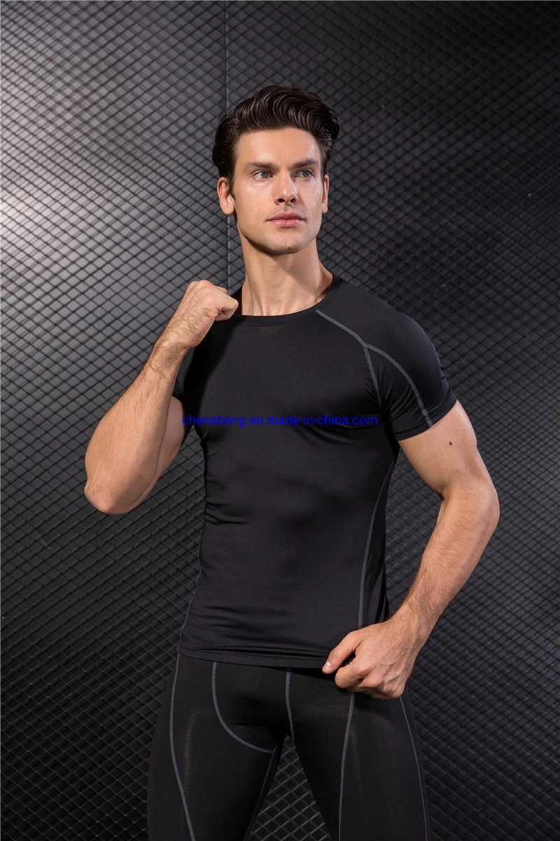 La formación del hombre camisetas hombre camisetas ropa deportiva gimnasio llevar ropa Short-Sleeve camisetas mallas de secado rápido para el hombre