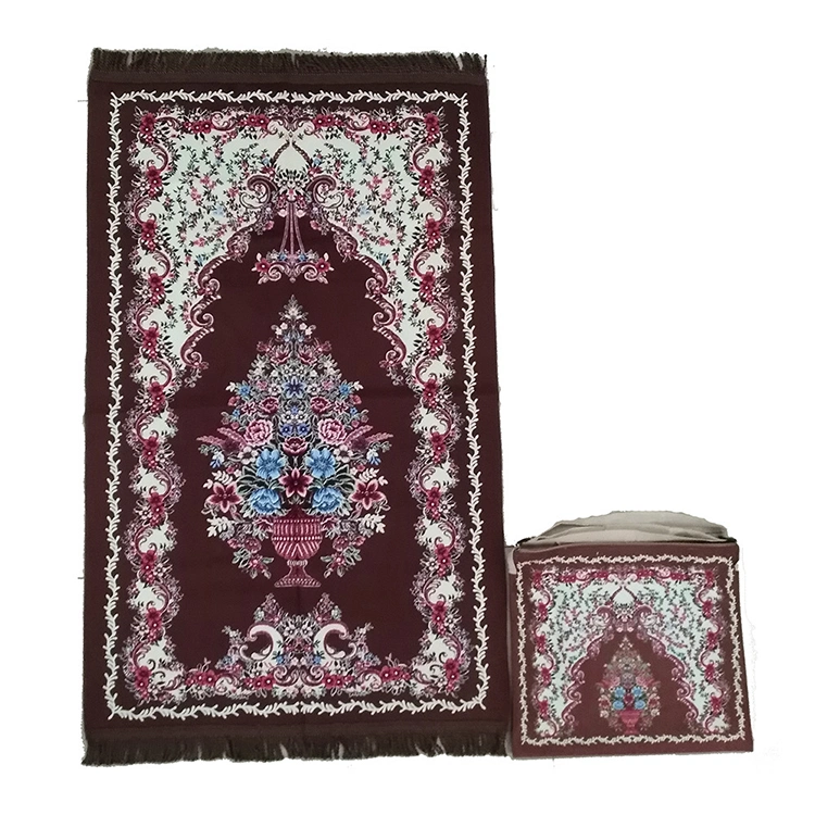 Wholesale High Quality Fabric Foldable Pocket Muslim Prayer Blanket Rug