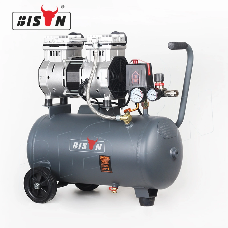 Bison direcionar o óleo livre Ultra Silent 8bar 24L 1.1KW 1.5HP Compressor de Ar