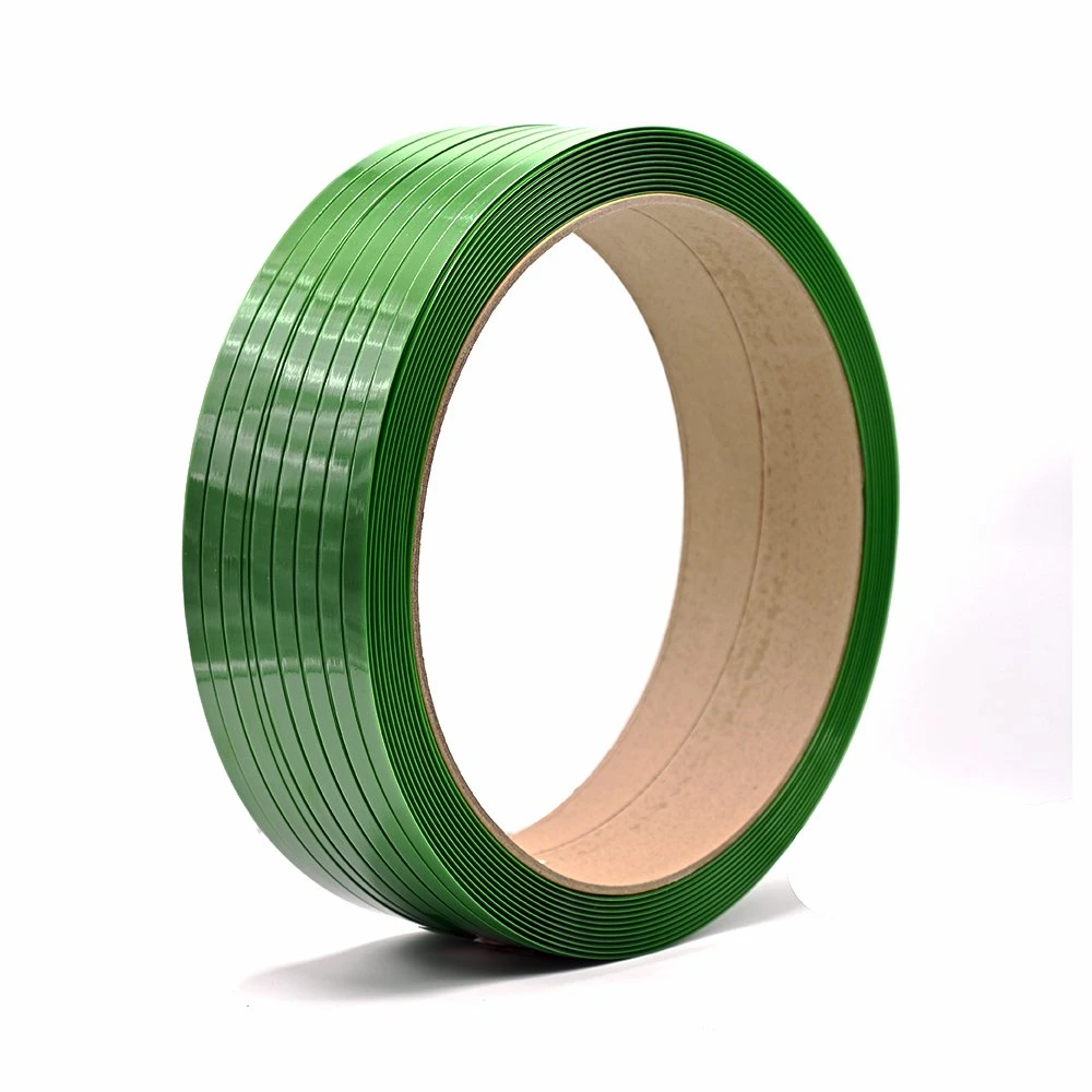 Pet Packaging Rope 9-25mm Green Black Color Embossed or Smooth Polyester Strapping