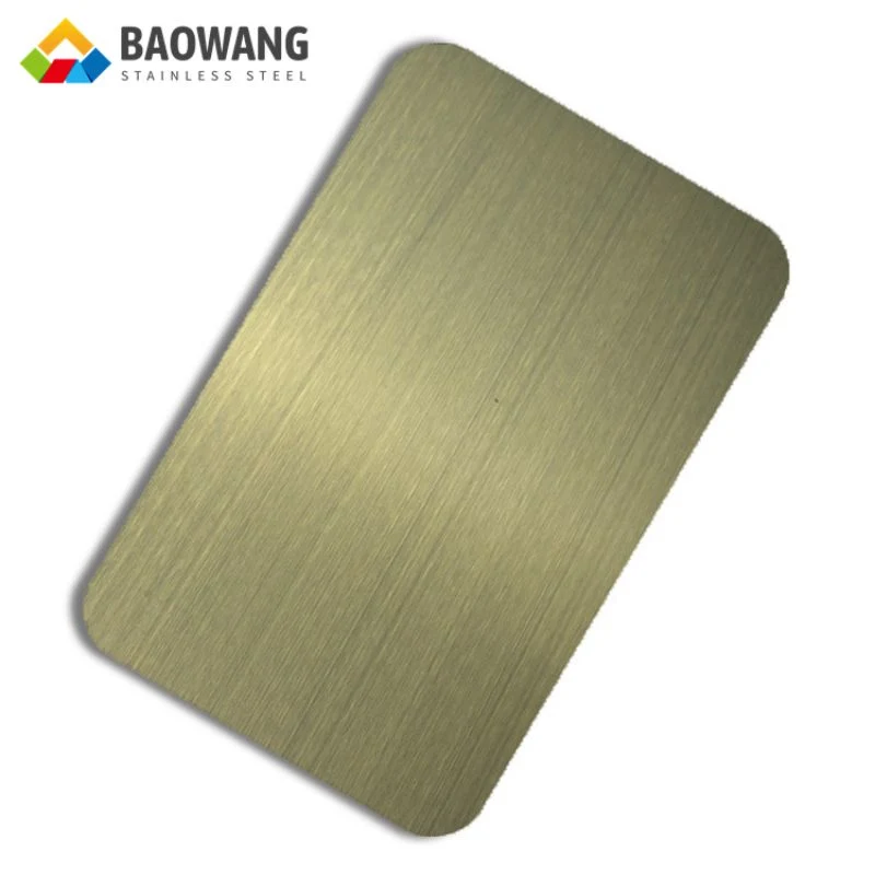 Gold Color 8K SUS304 410 430 Stainless Steel Sheet Plate for Hotel Gate Decoration