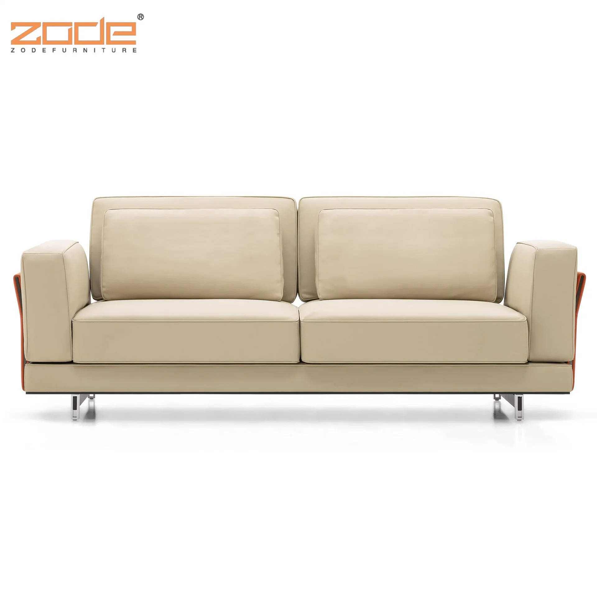 Zode Modern Home/Living Room/Office European Style Metal Legs Upholstery PU/Leather 3 Seater Modern Sofa Set